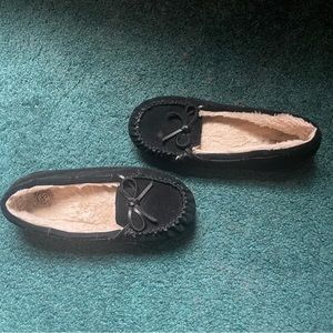 Black and cream SO slippers (brand from Kohls)